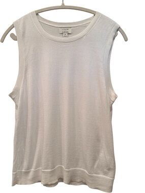 J. Crew Classic Shell Knit Sleeveless Tank Staple Layer Neutral Versatile Sz M